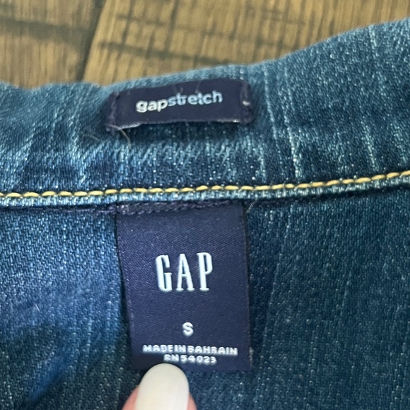 Gap Classic Women's Blue Jean Jacket - Gap Stretch Small Medium-Dark Blue - Picture 11 of 16